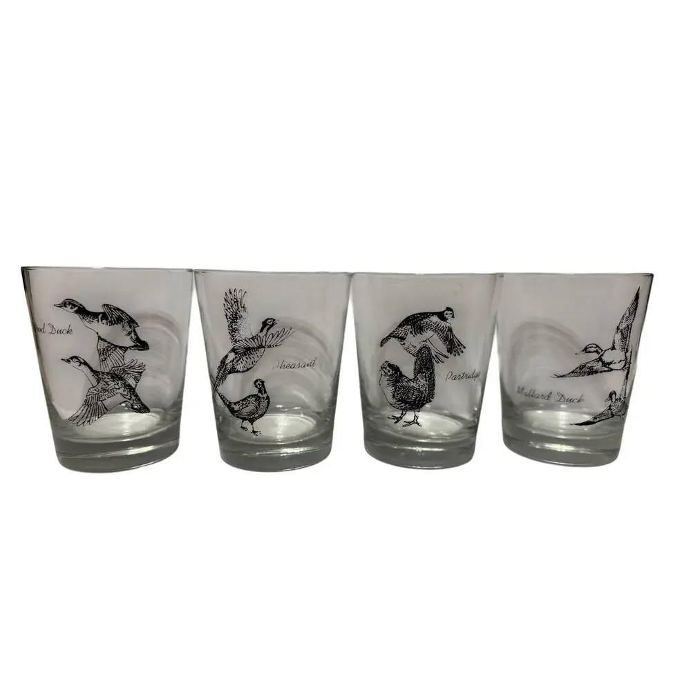 MCM Sportsman Federal Glass Duck Double Old Fashioned Glasses (Set of 4)